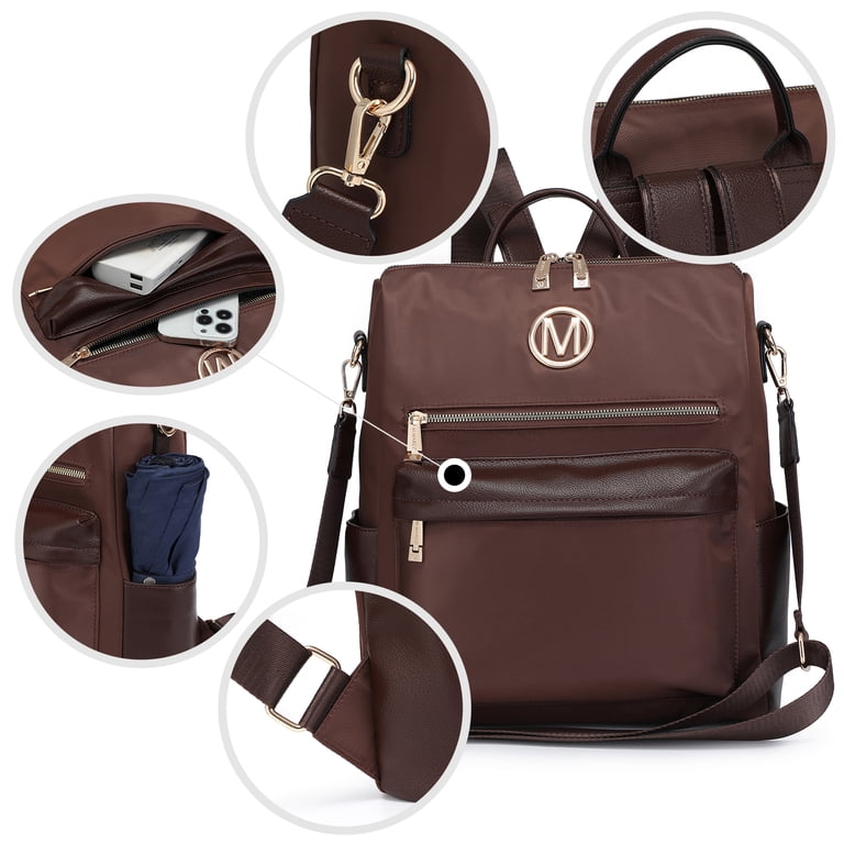 3335 Nylon Backpack Purse Convertible Large Designer Rucksack Travel MKP Women Nylon Water Resistant Backpack Purse Convertible  main image 2