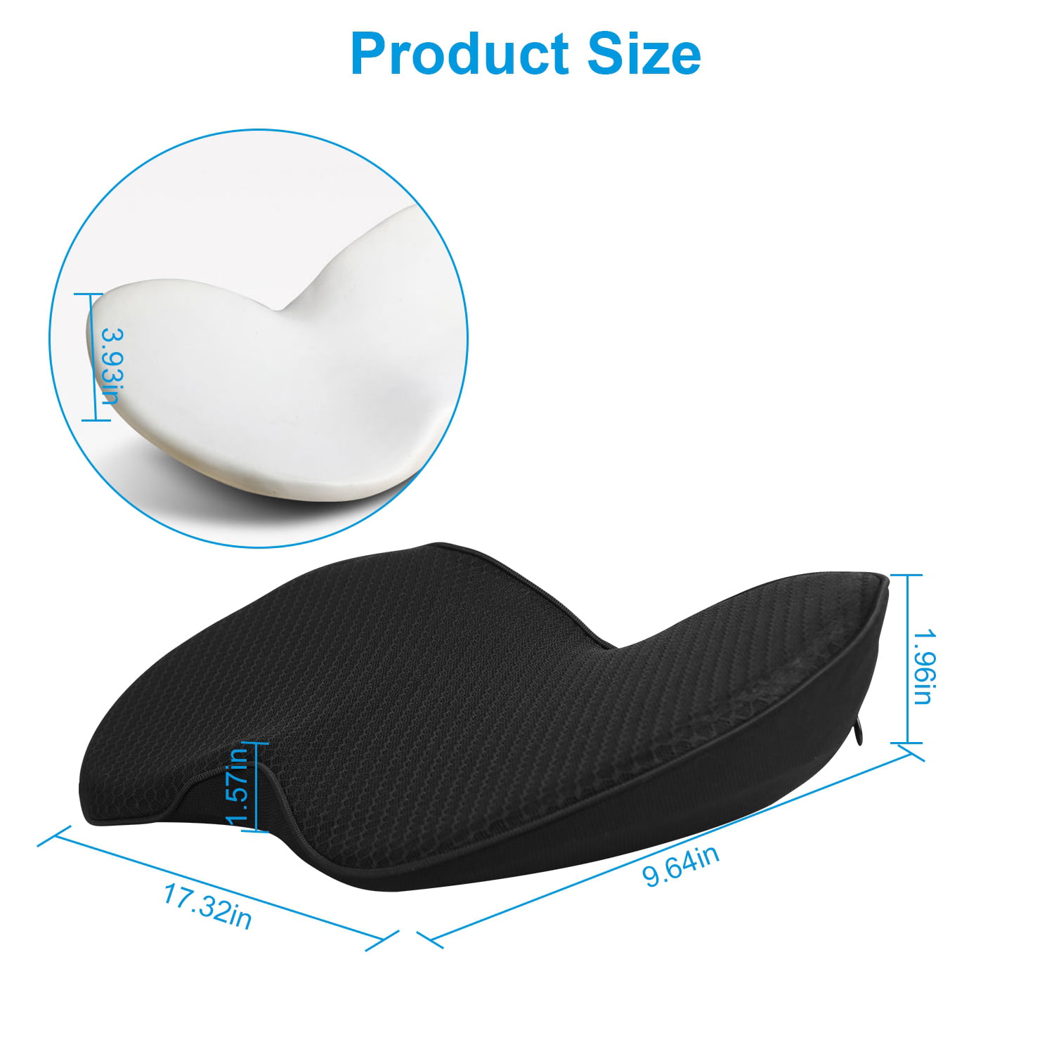 Alanfit Orho Memory Foam Lumbar Pillow and Seat Cushion Combo Ergonomic Lower  Back and Coccyx Support Premium Washable Covers fo