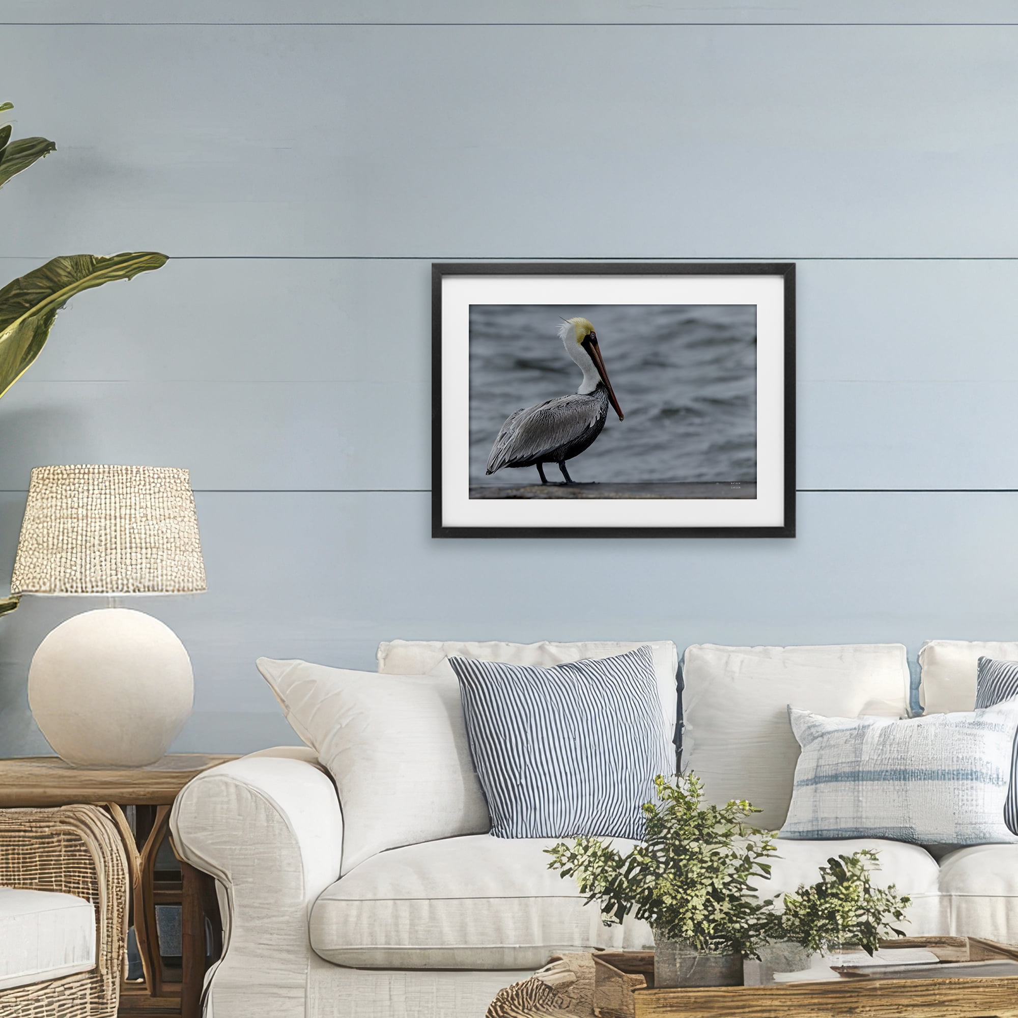 Stupell Industries Pelican Watch Photography Black Framed Print Under Glass, design by Nathan Larson