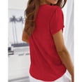 thumbnail image 3 of Camiseta de manga corta con cuello en V, camiseta informal para mujer Camiseta de manga corta con cuello en V para mujer Materiales de la mejor calidad, 3 of 5