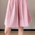 thumbnail image 4 of Mitankcoo Elastic Waist Shorts for Women Drawstring Denim Summer Casual Everyday Wide Leg Bermuda Shorts M-XL, 4 of 4