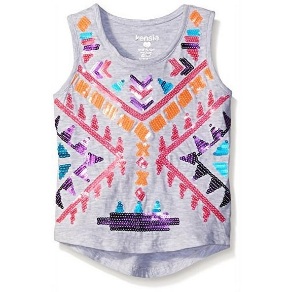 kensie Little Girls' Fashion Tank (More Styles Available), 1138 Light Heather Gray, 4