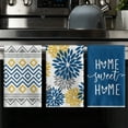 thumbnail image 7 of Sm:)e Blue and Yellow Dahlia Flower Stripe Spring Dish Towels, 4 Count, 7 of 7