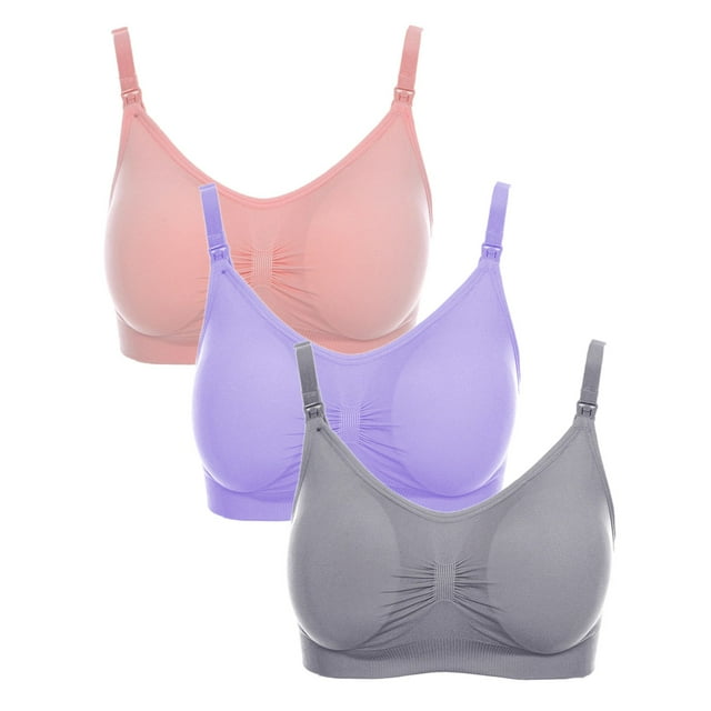LSLJS 3 Pcs Soutien-Gorge Uni pour Femmes Enceintes Soutiens-Gorge d'Allaitement Hauts de Type Camisole