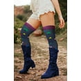 thumbnail image 2 of 6 Pairs Pack Women Multi Neon Color Fancy Design Thigh High Over the Knee Socks Stockings, 2 of 5