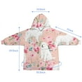 thumbnail image 7 of Great Pyrenees Dog and Pioneer Flower Blanket Hoodies for Kids 6-13YR Oversize Wearable Blanket Hoodies for Boys Girls Teens, 7 of 7