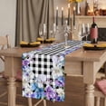 thumbnail image 2 of Table Runners 72 Inches Long Dress Scarves, Spring Flowers Farmhouse Kitchen/Dining Table Runner, Coffee Tablerunners, Watercolor Blossom Floral Black Plaid 14x72 Inch, 2 of 9