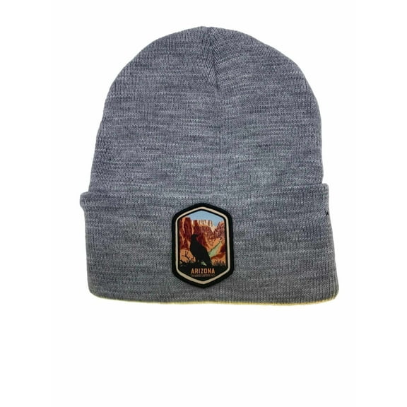 Arizona Grand Canyon Winter Beanie Hat - Skull Cap Gift for Outdoor Enthusiasts and Travelers - Grey