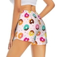 thumbnail image 4 of Picia Donut Pattern Women's 2 in 1 Athletic Running Shorts High Waisted Workout Casual Gym Sweat Shorts with Comfy Liner Zipper Pockets-, 4 of 9