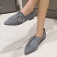 thumbnail image 4 of SuTry Women's Pointed Toe Loafers Slip On Metal Buckle Decor Comfortable Casual Walking Shoes(41), 4 of 8