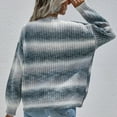 thumbnail image 4 of Gray Womens Sweatshirt Ladies Crew Neck Long Sleeve Knit Rainbow Sweater Fashion Loose Tops Fall Clothes for Women, 4 of 6