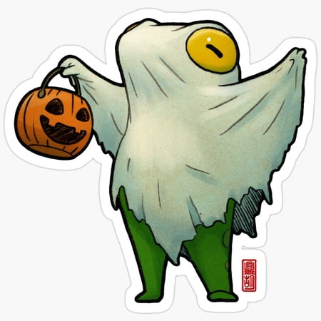 Adorable Ghost Frog Halloween Drawing Stickerphone Decal Water Bottle Stickers Vinyl Stickers For Water Bottles Cars Stickers Water Bottle Stickers For Kids