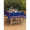 thumbnail image 4 of 54x80 Inch Outdoor Tablecloth with Umbrella Hole Zipper Rectangle 4th of July Rectangular Tablecloths Outside Waterproof Independence Day American Patriotic Stars Blue Patio Table Cover for Picnic, 4 of 8