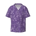 thumbnail image 3 of Goofa Lavender Flowers Printed Men's Casual Short-sleeved Shirt,Lightweight Breathable Button-down,Summer Casual men's top,Versatile Fashion shirt-3X-Large, 3 of 7