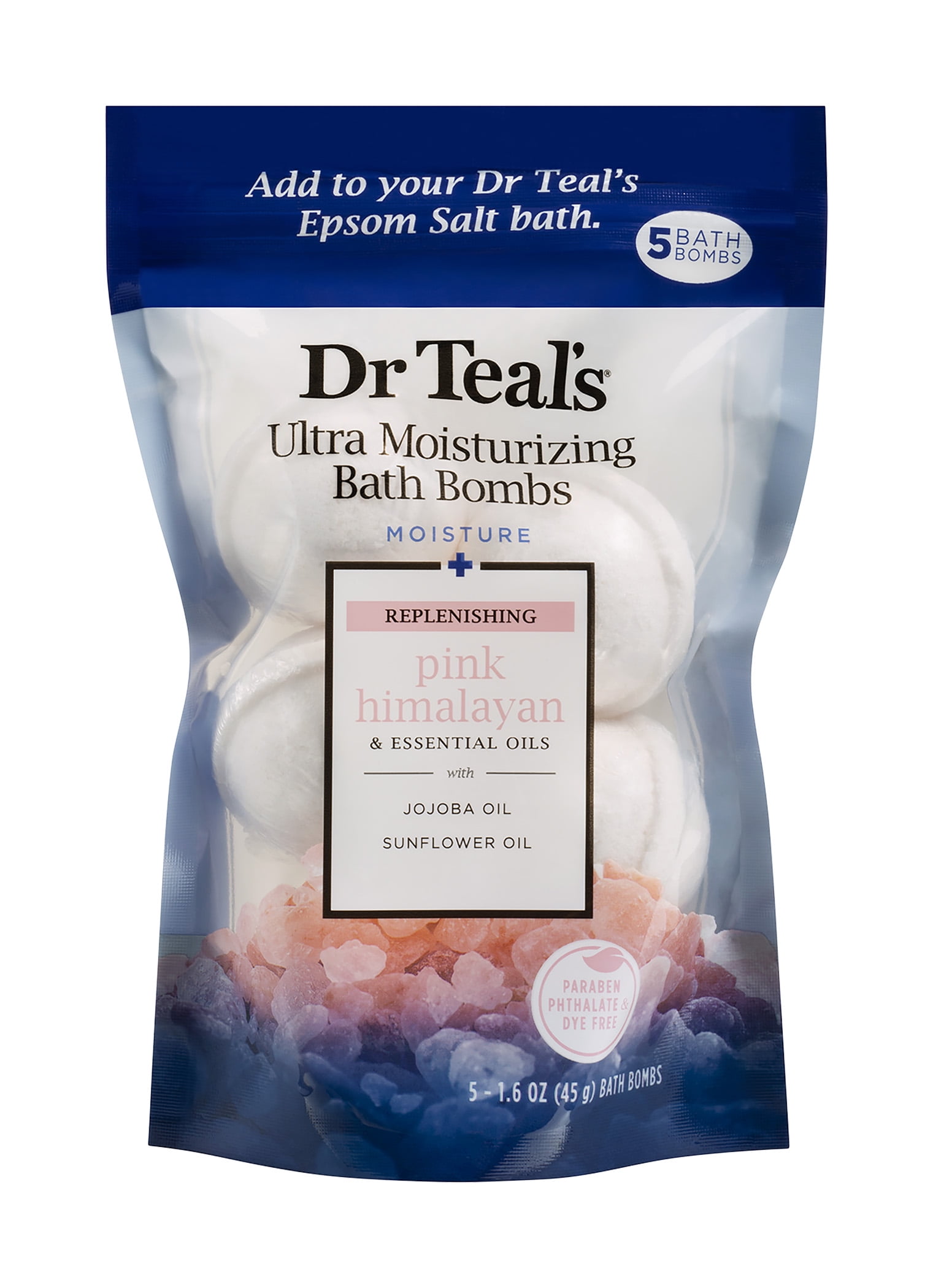Dr Teal's Replenishing Pink Himalayan Ultra Moisturizing Bath Bombs, 5