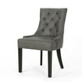 thumbnail image 3 of Noble House Tyler Indoor Microfiber Dining Chairs, Set of 4, Slate, Espresso, 3 of 6
