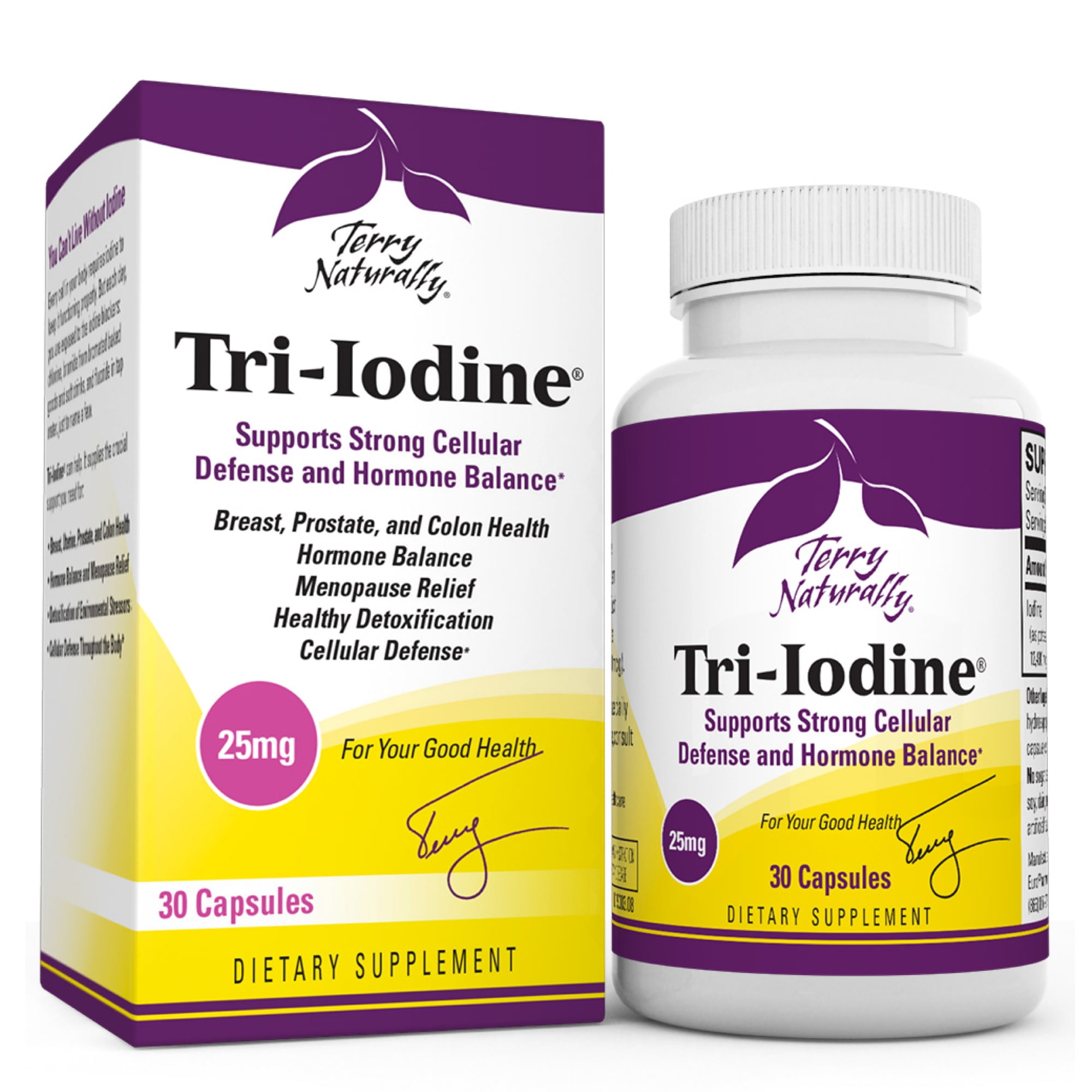 Terry Naturally TriIodine 25 mg 25000 mcg Iodine, 30 Vegan Capsules