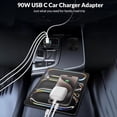 thumbnail image 4 of Cargador de Coche USB C, Adaptador de Cargador de Coche USB-C y USB-A Dual de 4 Puertos de 90 W con Luz, Adaptador de Carga Rápida Multipuerto PD/QC, 4 of 7