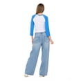 thumbnail image 5 of Forever 21 Women's Light Wash Y2K Low-Rise Baggy Jeans, Side Stripe & Bow Accent, for Everyday Casual Wear, Size 6, 5 of 6
