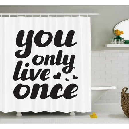 Yolo Shower Curtain You Only Live Once Message With Black Hearts Yolo Shower Curtain You Only Live Once Message With Black Hearts Captivating Modern E About Life