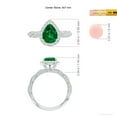 thumbnail image 5 of ANGARA Pear Lab Grown 1.5 Ct Emerald Halo Twisted Rope Shank Engagement Ring for Women in 14K White Gold (Size-9x7mm) | May Birthstone, Anniversary, Jewelry Gift for Women | Lab-Grown Emerald Ring, 5 of 8