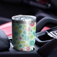 thumbnail image 5 of 30oz Pioneer Flower Floral Print Pattern Tumbler, Double Wall Vacuum Insulated Cup, BPA-Free Leak Proof Lid & Reusable Straws, Hot 12h, Cold 34h, 5 of 6