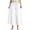 White, variant on Lixiuxyad Cargo Pants for Women Women Solid Casual Pocket Wide Leg Pants Elastic Waist Belt Loose Pants Cropped Pants Green