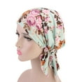 thumbnail image 2 of DPTALR Women Ruffle Cancer Chemo Hat Beanie Scarf Turban Head Wrap Cap LG, 2 of 2