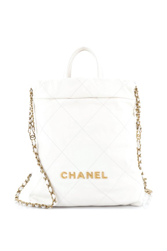 Pre-Owned 22 Chain Backpack Quilted Calfskin Medium By Rebag