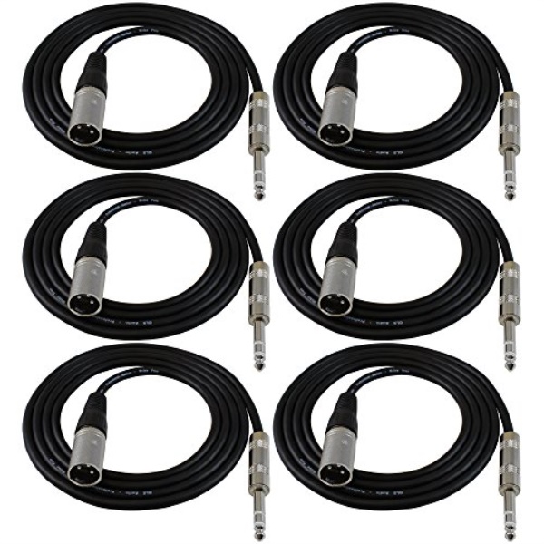 GLS Audio 6ft Y-Cable Cable Cord Y Cable Splitter 6 Send and Return Insert Cables 1//4 TRS Stereo to Dual 1//4 TS Mono Black Cord