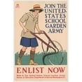 thumbnail image 2 of Edward Penfield 14x18 Gold Ornate Wood Frame and Double Matted Museum Art Print Titled - Join the United States School Garden Army - Enlist Now (1918), 2 of 4