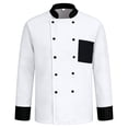 thumbnail image 5 of Hearthz Unisex Mens Womens Chef Coat Cooks Jacket Long Sleeves Men's Chef Coat Womens Restaurant Kitchen Cook Shirt Chef Coat Cooking Uniforms (White,XXXL), 5 of 5