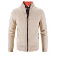 thumbnail image 1 of Cárdigan de otoño e invierno para hombre, suéter grueso y cálido, chaqueta de suéter de polar con cuello vertical para hombre, 1 of 4