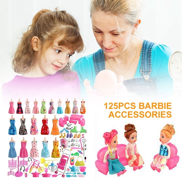 125 piezas de diferentes accesorios para muñecas, el mejor regalo, muñecas, juguetes, ropa para niños