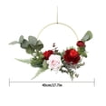 thumbnail image 2 of Guirnalda artificial Flor color de rosa Tela falsa Flor Aro Colgante Inicio Boda Adorno floral, Rojo Sweethay HA7327-04B, 2 of 6
