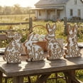 thumbnail image 2 of TIELUTT 4 Pcs Easter Bunny Wooden Signs Bunny Shaped Easter Rabbit Shaped Wooden Tabletop Centerpieces Ornament Bulbs Mailbox Ornament Shatterproof Ornament Set Special Christmas Ornament Hang Loose, 2 of 6