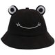 thumbnail image 1 of Sombrero de cubo de rana para adolescentes Sombrero de sol de algodón primavera verano, sombrero de rana lindo plegable al aire libre, sombrero de pescador de ala ancha (negro) Aldult oso de fresa Electrónica, 1 of 6
