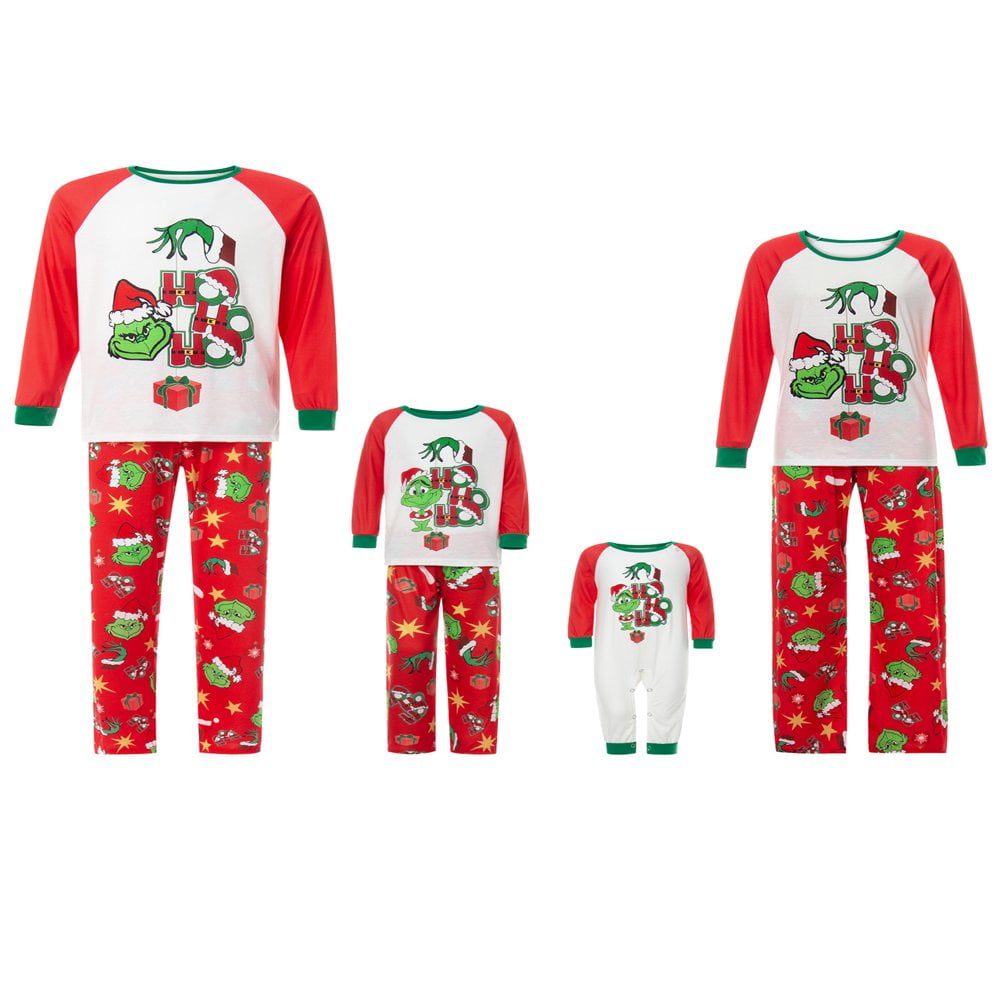 Famille Correspondant Pyjama de Noel Ensembles Papa Maman Enfants Bebe Dessin Anime Vetements de Nuit Homewear