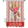 thumbnail image 2 of Christmas Shower Curtain Gingerbread Man Shower Curtains for Bathroom Decor Red Stripes Wood Grain for Christmas Decoration Bath Curtains Sets with Hooks Waterproof 36" W x 72" L, 2 of 6