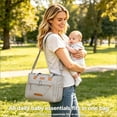 thumbnail image 6 of DEFAHN Diaper Bag, Gray Baby Tote Bag with 15 Pockets, Waterproof Large Capacity for Travel, 6 of 9