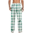 thumbnail image 7 of Mens Pajama Pants Classic Plaid Christmas PJ Bottoms Flannel Cotton Long Pants Straight Fit Lounge Trouser, M Green #G, 7 of 7
