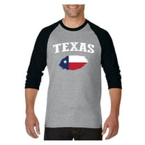 Mens Raglan Sleeve Baseball T-Shirts - Texas Flag