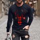 thumbnail image 1 of Blusas y camisas de manga larga y cuello redondo para hombre, informales, con estampado navideño, deportivas, de poliéster., 1 of 5