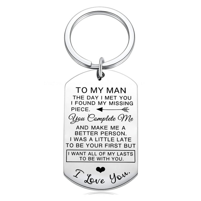 Keychain For Anniversary Husband Gift Wife Birthday Gift Boyfriend  Keyring,Black 