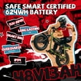 thumbnail image 5 of ESKUTE V101 Electric Bike for Adults & Teens 750W Peak 1500W, 28MPH, 48V 13Ah Battery, 16"x4.0" Fat Tire E-Bike, 7-Speed, Front Suspension, All-Terrain Ebike Green with Phonebag & Lock, UL2849, 5 of 9