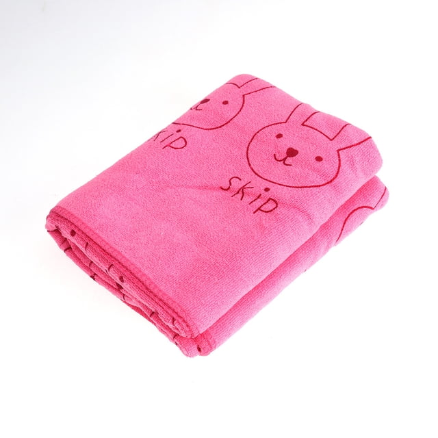 OULII Water Absorption Dog Bath Towels Polyester Rose Red for Pet Care 1Pcs