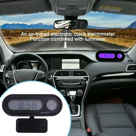 

Car Thermometer Clock LCD Digital Display Temperature Gauge