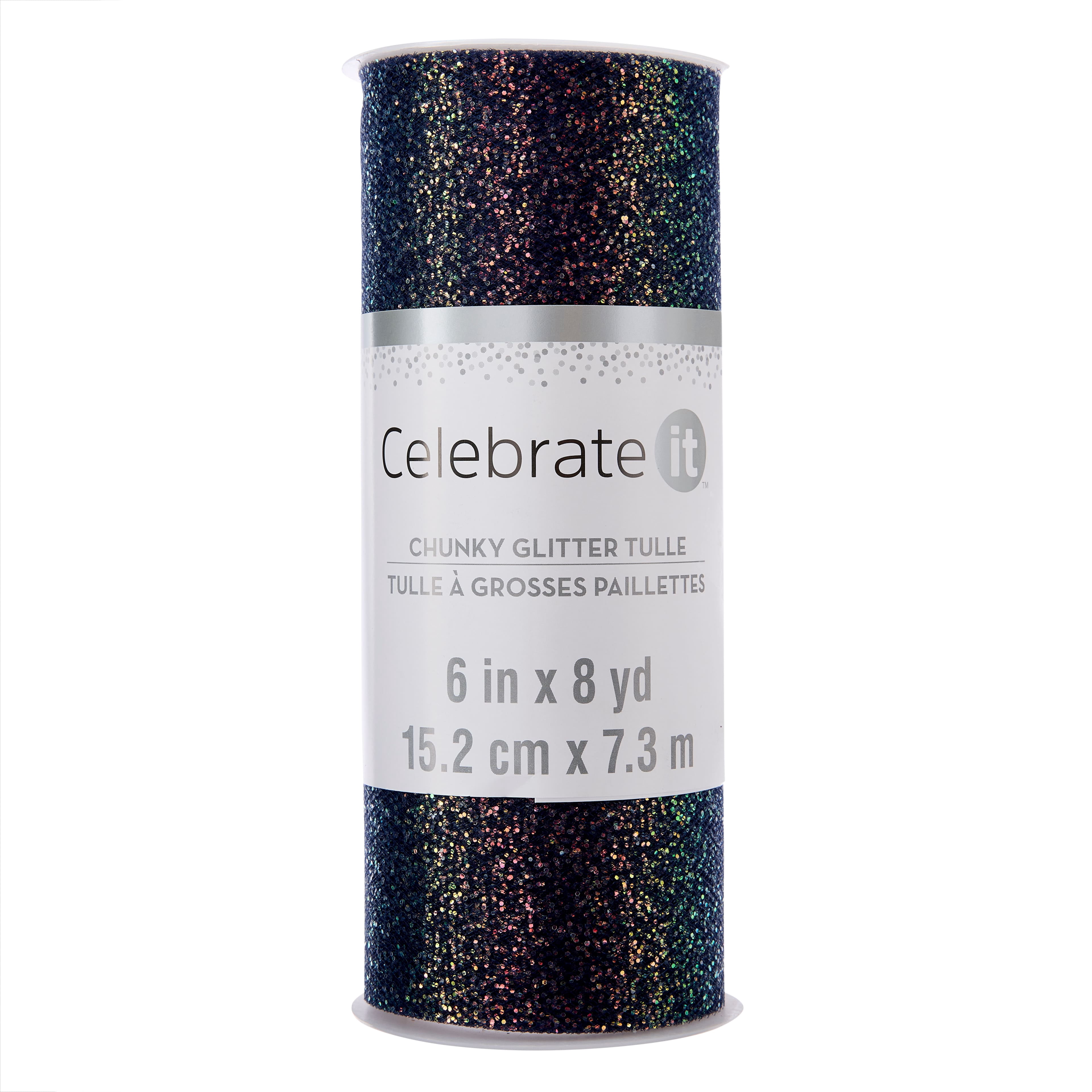 12 Pack: 6" x 8yd. Iridescent Chunky Glitter Tulle by Celebrate It