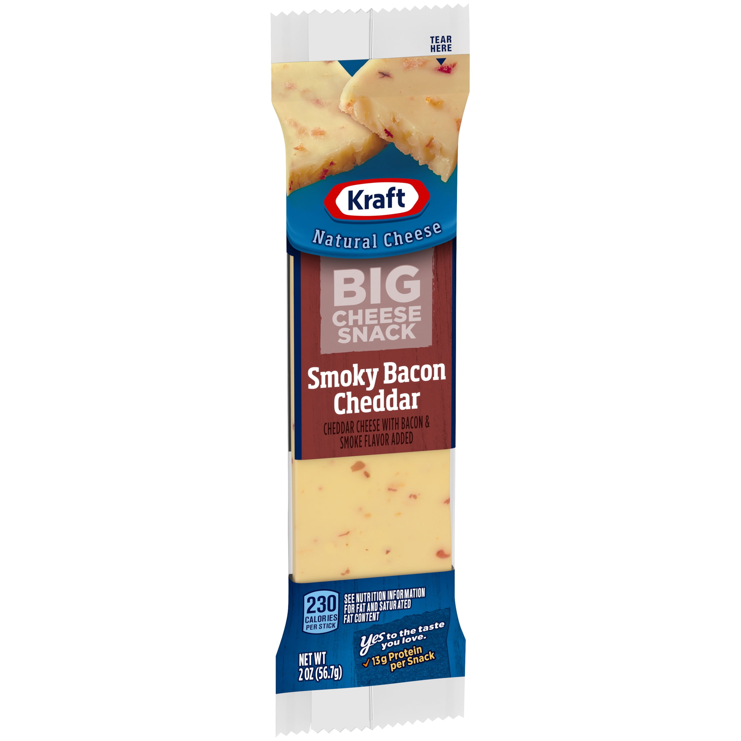 Kraft Smoky Bacon Cheddar Big Cheese Snack, 2 oz Wrapper