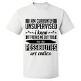 thumbnail image 2 of OXI T-Shirt - I am Currently Unsupervised, Basic Casual T-Shirt for Men's and Women Fleece T-Shirt Short Sleeve - White 2X-Large, 2 of 3